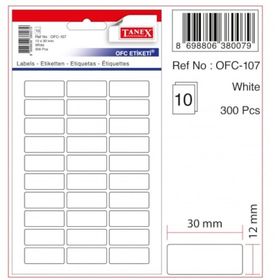 Tanex OFC-107 Beyaz 10 Adet Beyaz Ofis Etiketi