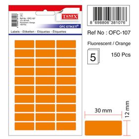 Tanex OFC-107 Flo Turuncu 50 Adet 10'lu Poşet Ofis Etiketi