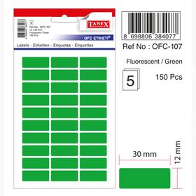 Tanex OFC-107 Flo Yeşil 150 Adet Ofis Etiketi