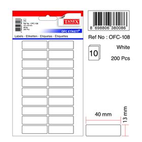 Tanex OFC-108 Beyaz 200 Adet Ofis Etiketi