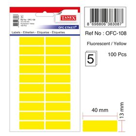 Tanex OFC-108 Sarı 100 Adet Ofis Etiketi
