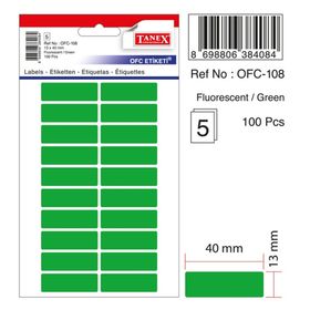 Tanex OFC-108 Yeşil 100 Adet Ofis Etiketi