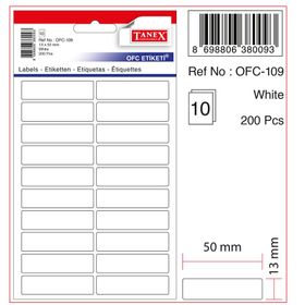 Tanex OFC-109 10'lu Beyaz Ofis Etiketi
