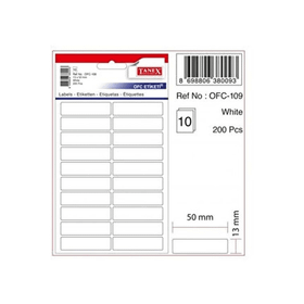 Tanex OFC-109 13x50 mm Beyaz Poşetli Ofis Etiketi