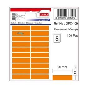 Tanex OFC-109 5'li Florasan Turuncu Ofis Etiketi