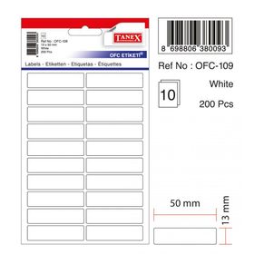 Tanex OFC-109 Flo Kırmızı 50 Adet 10'lu Poşet Ofis Etiketi