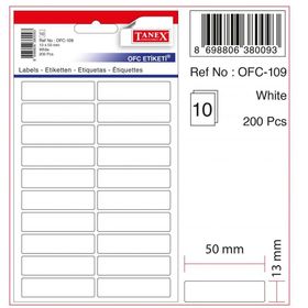 Tanex OFC-109 Flo Kırmızı 50 Adet 10'lu Poşet Ofis Etiketi