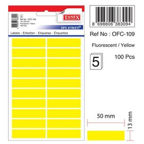 Tanex OFC-109 Flo Sarı 50 Adet 10'lu Poşet Ofis Etiketi