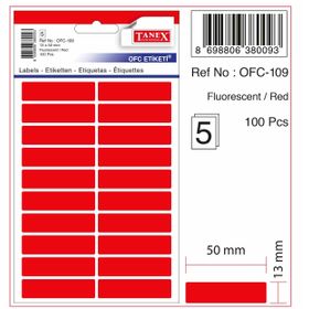 Tanex OFC-109 Flo Turuncu 50 Adet 10'lu Poşet Ofis Etiketi