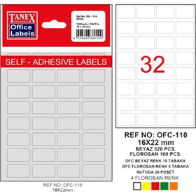 Tanex OFC-110 Beyaz Ofis Etiketi