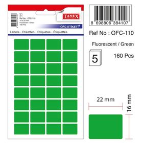 Tanex OFC-110 Flo Yeşil 160 Adet Ofis Etiketi