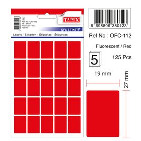 Tanex OFC-112 Flo Kırmızı Ofis Etiketi