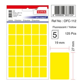 Tanex OFC-112 Flo Sarı Ofis Etiketi