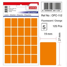 Tanex OFC-112 Flo Turuncu 125 Adet Ofis Etiketi