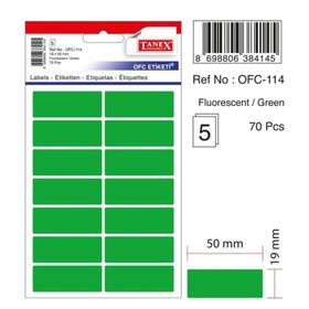 Tanex OFC-114 Flo Yeşil 70 Adet Ofis Etiketi
