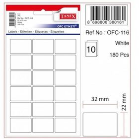 Tanex Ofc-116 10'lu Beyaz Ofis Etiketi