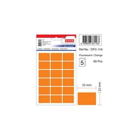 Tanex OFC-116 Flo Turuncu 50 Adet 10'lu Poşet Ofis Etiketi