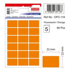 Tanex OFC-116 Flo Turuncu 90 Adet Ofis Etiketi