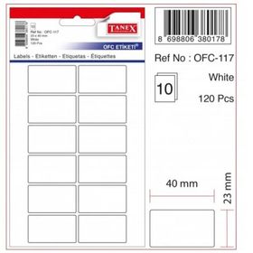 Tanex OFC-117 Beyaz 10 Adet Ofis Etiketi
