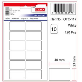 Tanex OFC-117 Beyaz Ofis Etiketi