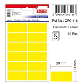 Tanex OFC-118 Flo Sarı 60 Adet Ofis Etiketi