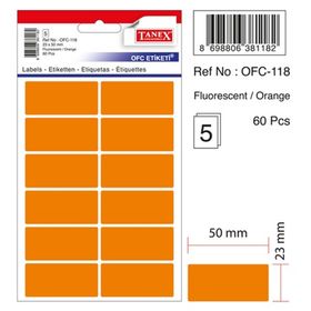Tanex OFC-118 Flo Turuncu 60 Adet Ofis Etiketi