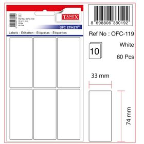 Tanex OFC-119 Beyaz Ofis Etiketi