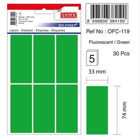 Tanex OFC-119 Flo Yeşil 30 Adet Ofis Etiketi