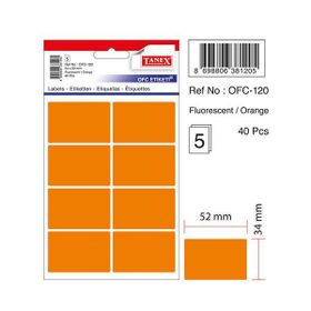 Tanex OFC-120 5'li Floresan Turuncu Ofis Etiketi