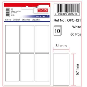 Tanex OFC-121 Beyaz Ofis Etiketi