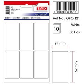 Tanex OFC-121 Flo Yeşil 50 Adet 10'lu Poşet Ofis Etiketi