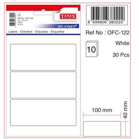 Tanex OFC-122 10'lu Beyaz Ofis Etiketi