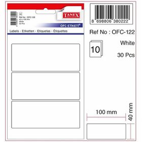 Tanex OFC-122 10'lu Beyaz Ofis Etiketi