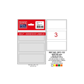 Tanex OFC-122 40x100 Mm Beyaz Poşetli Ofis Etiketi