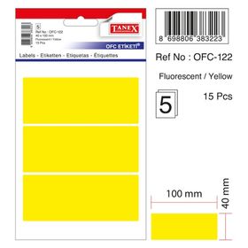 Tanex OFC-122 Flo Sarı 15 Adet Ofis Etiketi