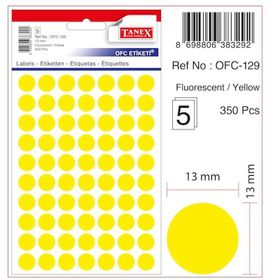 Tanex OFC-129 Flo Sarı 50 Adet 10'lu Poşet Ofis Etiketi