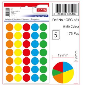 Tanex Ofc-131 5 Adet Mıx Color Ofis Etiketi
