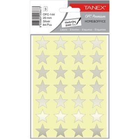Tanex OFC-144 20 mm 84'lü Silver Yıldız Etiketi