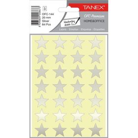 Tanex OFC-144 20 mm 84'lü Silver Yıldız Etiketi
