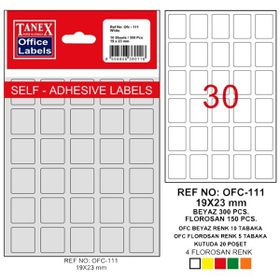 Tanex OFC1111010 Beyaz 19x23 mm Ofis Etiketi