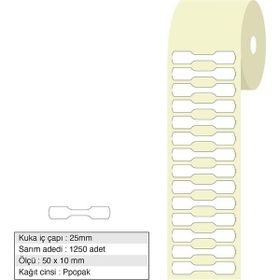 Tanex Opak 50x10 mm 1250 Adet Rulo Kuyumcu Etiketi