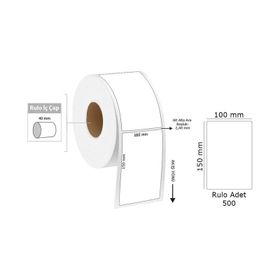 Tanex Rulo 100x150 mm 500 Adet Termal Yazıcı Etiketi