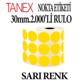 Tanex Sarı 30 mm 6 Rulo Nokta Etiketi