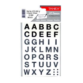 Tanex STC-505 15 mm 2 Sayfa Harf Etiketi