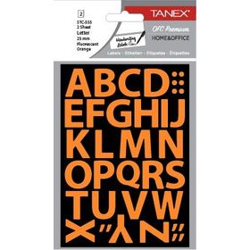 Tanex STC-555 Flo 23 mm 2'li Turuncu Harf Etiketi