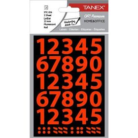 Tanex STC-556 Flo 23 mm 2'li Kırmızı Rakam Etiketi