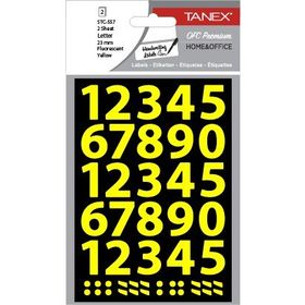 Tanex STC-557 Flo 23 mm 2'li Sarı Rakam Etiketi