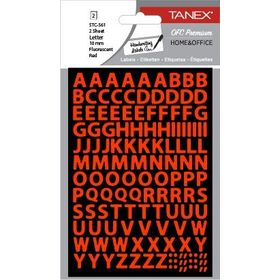 Tanex STC-561 Flo 10 mm 2'li Kırmızı Harf Etiketi