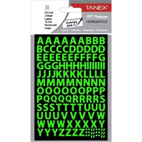Tanex STC-563 Flo 10 mm 2'li Yeşil Harf Etiketi
