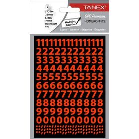Tanex STC-566 Flo 10 mm 2'li Kırmızı Rakam Etiketi